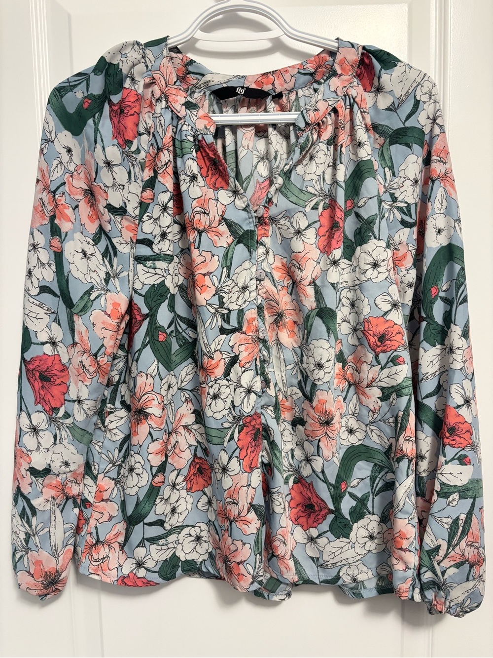 Fig Floral Peasant Blouse